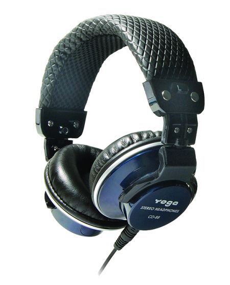 On-ear headphone in dark blue color.